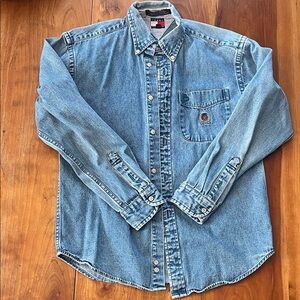 Vintage Tommy Hilfiger Blue Denim Button-Down Shirt